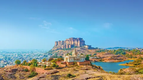 Blick auf das Mehrangarh-Fort über Jaswant Thada-placeholder