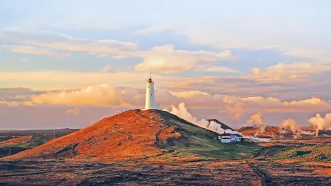 Halbinsel Reykjanes in Islands Abendsonne-placeholder